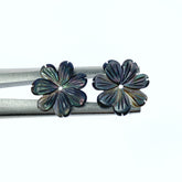 Black Daisy Flower Mother Of Pearl Beads 15mm BM-0022
