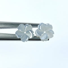 Japanese Sakura Flower Beads White Mother Of Pearl 10mm Charms WM-0015