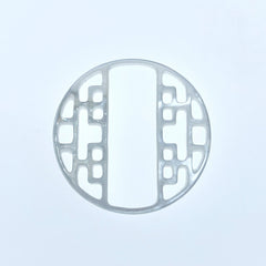 2pc Filigree Round Pendant Beads Organic White Mother of Pearl WM-0014