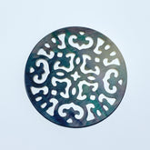 2pc Filigree Round Beads Black Mother Of Pearl Pendant Charms BM-0052