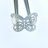 2pc 18mm x 25mm White Mother of Pearl Filigree Butterfly Connector Pendants WM-0219