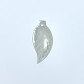 9mm x 20mm White Mother of Pearl Hand Carved Leaf Pendants WM-0163