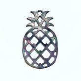 2pc 23mm x 40mm Organic Black Mother of Pearl Filigree Pineapple Pendants BM-0113