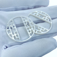 2pc Filigree Round Pendant Beads Organic White Mother of Pearl WM-0014