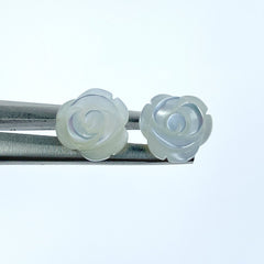 Buy Rose Flower Beads White Mother Of Pearl 10mm Hand Carved WM-0013