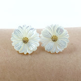 Buy Daisy Flower Beads White Mother Of Pearl At BestBeadSupply.com