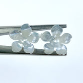 4pc 15mm Hand Carved White Mother of Pearl 5-petal Flower Beads WM-0153