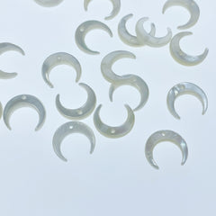 10pc Crescent Moon Mother Of Pearl Beads 12mm DIY Bridal Jewelry Earrings Charms Pendants Natural Organic White Pearl Shell WM-0054