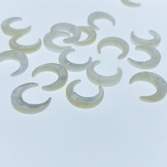 10pc Crescent Moon Mother Of Pearl Beads 12mm DIY Bridal Jewelry Earrings Charms Pendants Natural Organic White Pearl Shell WM-0054