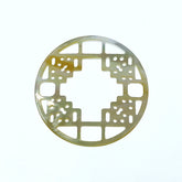 2pc 35mm Yellow Mother of Pearl Round Filigree Pendants YM-0006