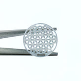 2pc 20mm White Mother of Pearl Flower Of Life Round Pendant WM-0146