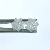 Snowflake Flower Beads White Mother Of Pearl 12mm Hand Carved WM-0203