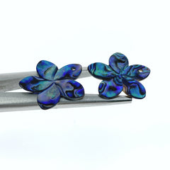 2pc Plumeria Flower Abalone Shell 20mm Hand Carved Pendants AB-0012