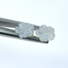 Japanese Sakura Flower Beads White Mother Of Pearl 10mm Charms WM-0015