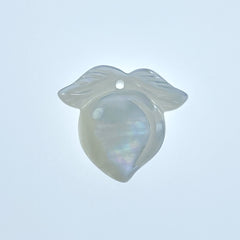 6pc 16mm x 18mm Hand Carved White Mother of Pearl Peach Pendants WM-0193