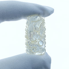 2pcs Hand Carved Phoenix Mother Of Pearl Pendant Beads 36mm Mystical Charm For Diy Jewelry Making Hand Made Necklace Charms WM-0164