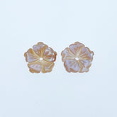 10pc Pink Bauhinia Tropical Flower Beads Mother Of Pearl 10mm Hand Carved Hawaii Minimalist DIY Jewelry Making Earrings Organic PM-0002
