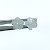 10pc Plum Blossom Flower Beads White Mother Of Pearl 10mm Charms For Earrings Jewelry Making Natural Pearl Bridal Brides Hand Carved WM-0110