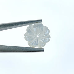 Buy Flower Beads White Mother Of Pearl Hand Carved BestBeadSupply.com