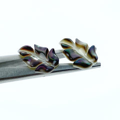 6pc Black Mother Of Pearl Leaf Beads Charms 17mm Hand Carved DIY Jewelry Earring Making Pendants Natural Pearl Paua Shell Beads BM-0007