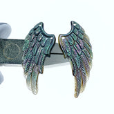 Angel Wings Black Mother Of Pearl Connector Pendants BM-0070
