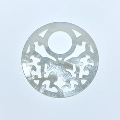 Butterfly Filigree Round Beads White Mother of Pearl WM-0068