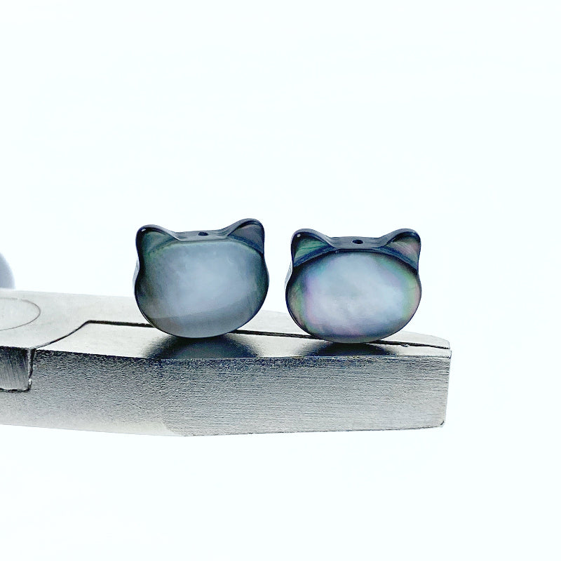 Cat Shaped Beads Black Natural Mother Of Pearl BM-0069