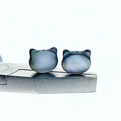 Cat Shaped Beads Black Natural Mother Of Pearl BM-0069