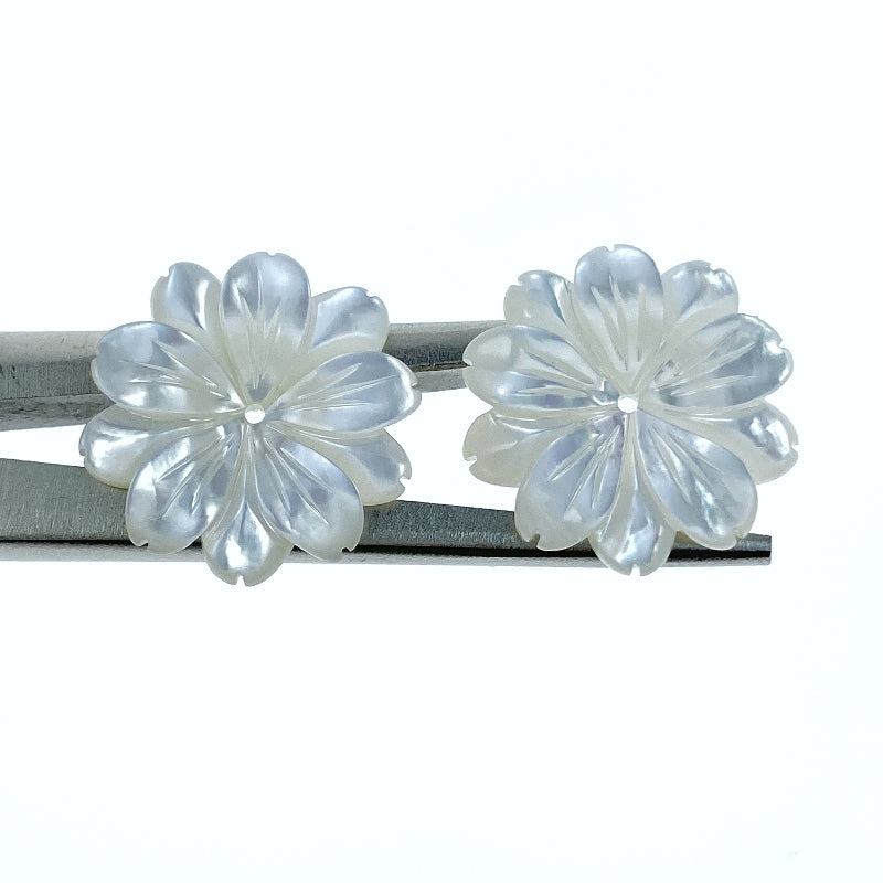 Daisy Flower Beads White Mother Of Pearl WM-0023