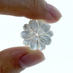 Daisy Flower Beads White Mother Of Pearl WM-0023