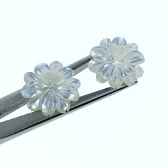 Daisy Flower Beads White Mother Of Pearl WM-0023