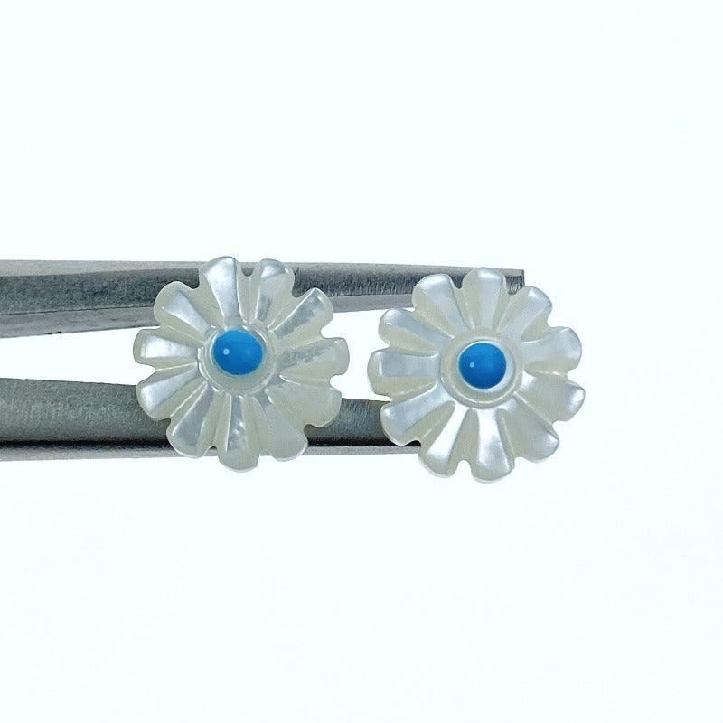 Daisy Flower Beads White Mother Of Pearl WM-0100
