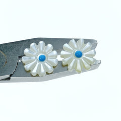 Daisy Flower Beads White Mother Of Pearl WM-0100