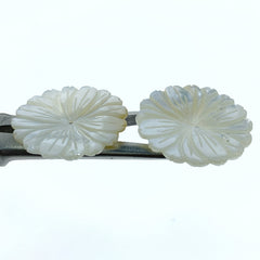 Daisy Flower Beads White Mother of Pearl DIY Jewelry WM-0082