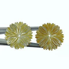 Daisy Flower Beads Yellow Mother Of Pearl YM-0008