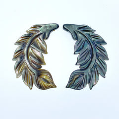 Feather Beads Black Mother of Pearl BM-0024