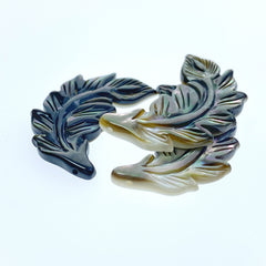 Feather Beads Black Mother of Pearl BM-0024