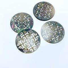 Filigree Beads Black Mother Of Pearl BM-0094