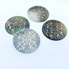 Filigree Beads Black Mother Of Pearl BM-0094