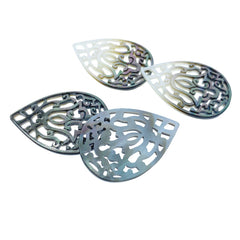Filigree Drop Beads Black Mother Of Pearl BM-0001