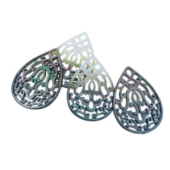 Filigree Drop Beads Black Mother Of Pearl BM-0001