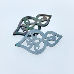 Filigree Drop Beads Black Mother Of Pearl BM-0040