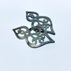 Filigree Drop Beads Black Mother Of Pearl BM-0040