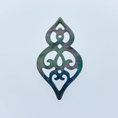 Filigree Drop Beads Black Mother Of Pearl BM-0040