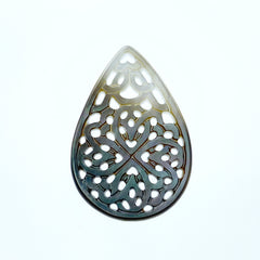 Filigree Drop Beads Black Mother Of Pearl BM-0055