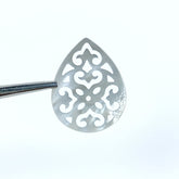 Filigree Drop Beads White Mother of Pearl Pendants WM-0144