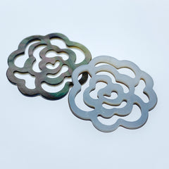 Filigree Rose Beads Black Mother Of Pearl BM-0078