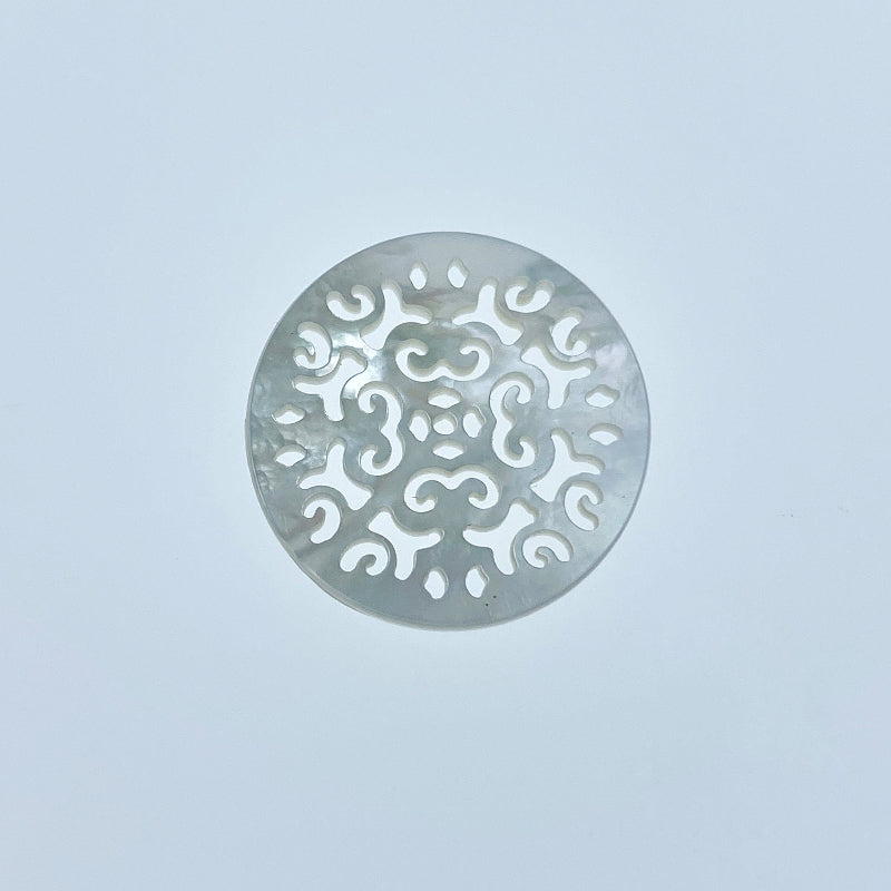 Filigree Round Beads Mother Of Pearl WM-0148