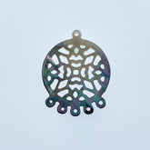 Filigree Round Pendants Black Mother of Pearl BM-0116