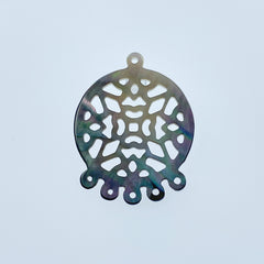 Filigree Round Pendants Black Mother of Pearl BM-0116